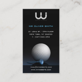 Tarjeta de visita profesional, fondo negro golf