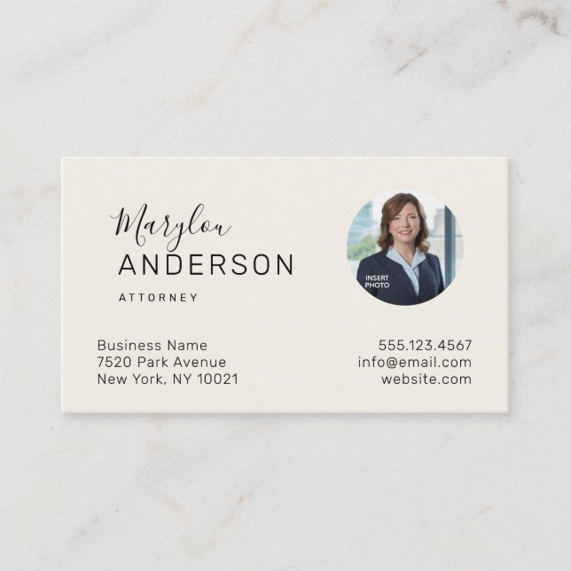 Tarjeta De Visita Profesional (FOTO INSERT) UNISEX - (Anverso)