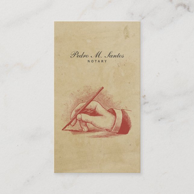Tarjeta De Visita Profesional fresco simple de la mano de la pluma (Anverso)