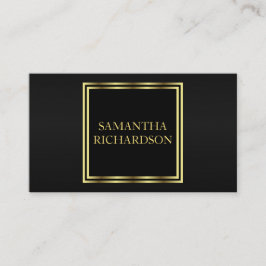 Tarjeta De Visita Profesional Geométrico De Lujo En Negro Y Oro