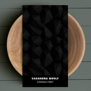 Tarjeta De Visita Profesional Geométrico de Moda Elegante Negro
