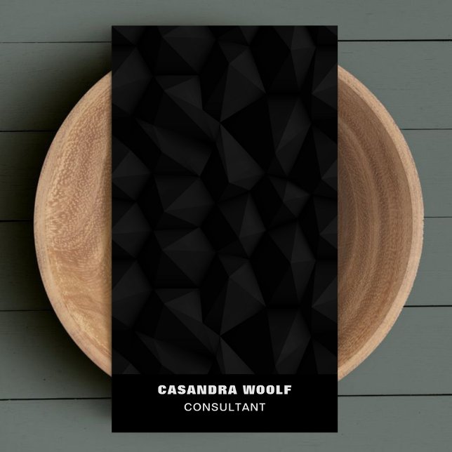 Tarjeta De Visita Profesional Geométrico de Moda Elegante Negro (Subido por el creador)