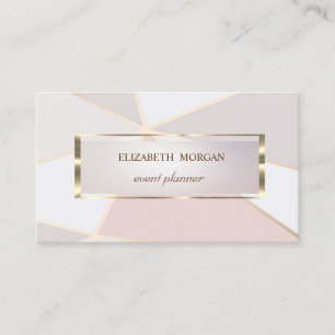 Tarjeta De Visita Profesional,Geométrico moderno,Marco dorado