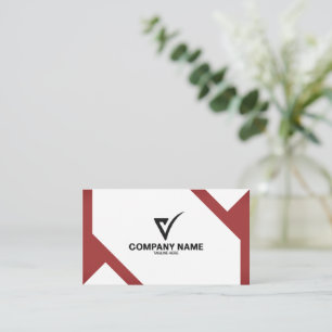 Tarjeta De Visita Profesional Geométrico Moderno Rojo y Blanco