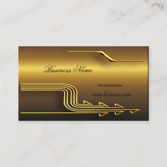 Tarjeta De Visita Profesional Gold Look Elegant Classy Business (Anverso)