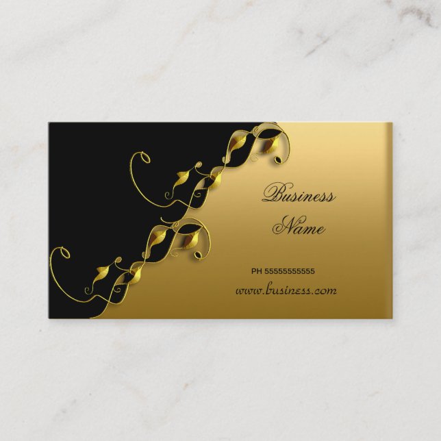 Tarjeta De Visita Profesional Gold Look Elegant Classy Business (Anverso)