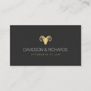 Tarjeta de visita profesional Gold Rams Head