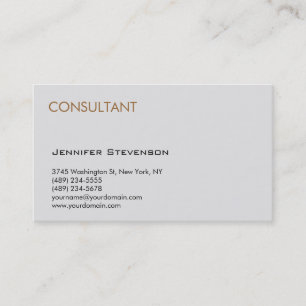 Tarjeta de visita profesional Gray de consultor mo