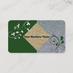 Tarjeta de visita profesional Green Sparkle