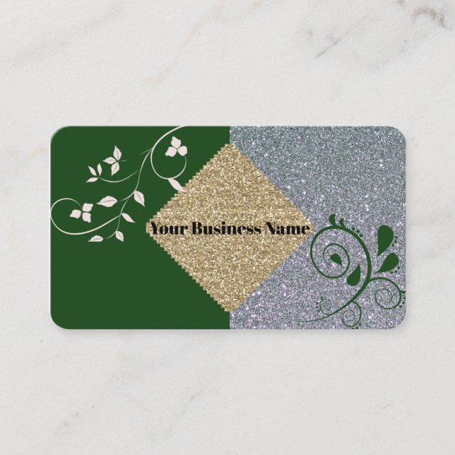 Tarjeta de visita profesional Green Sparkle (Anverso)