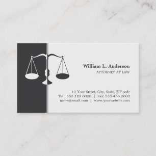 Tarjeta de visita profesional (gris) del abogado