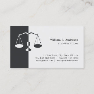 Tarjeta de visita profesional (gris) del abogado