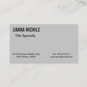 Tarjeta De Visita Profesional Gris Minimalista
