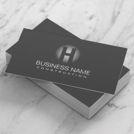 Tarjeta De Visita Profesional gris Minimalista monograma moderno