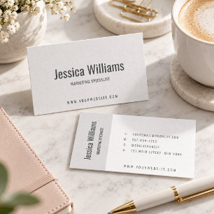 Tarjeta De Visita Profesional gris minimalista personalizable