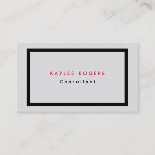 Tarjeta De Visita Profesional gris minimalista sofisticado llano