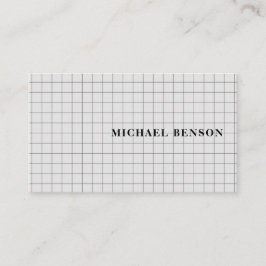 Tarjeta De Visita Profesional Gris Negro Cuadrícula Elegante
