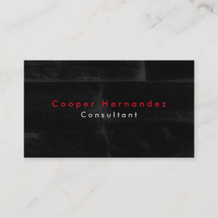 Tarjeta De Visita Profesional Gris negro simple y elegante