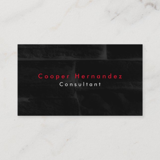 Tarjeta De Visita Profesional Gris negro simple y elegante (Anverso)
