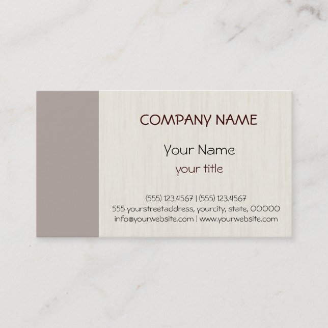 Tarjeta De Visita Profesional Gris puro Elegante Moderno (Anverso)