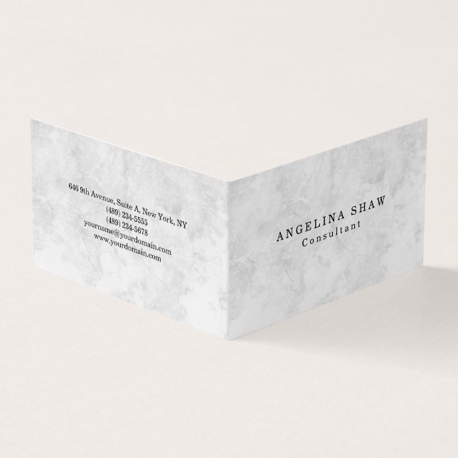Tarjeta De Visita Profesional Gris sencillo y elegante (Exterior)