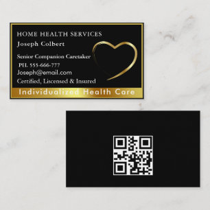 Tarjeta De Visita Profesional Health Caregier Médico QR Código de or