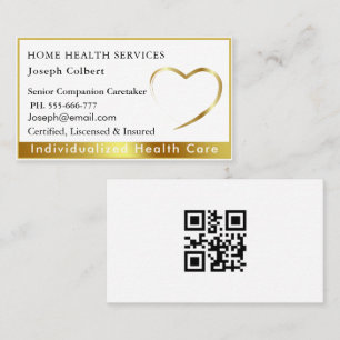 Tarjeta De Visita Profesional Health Caregier Médico QR Código de or