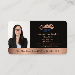 Tarjeta De Visita Profesional inmobiliario Añadir foto y logo Busin