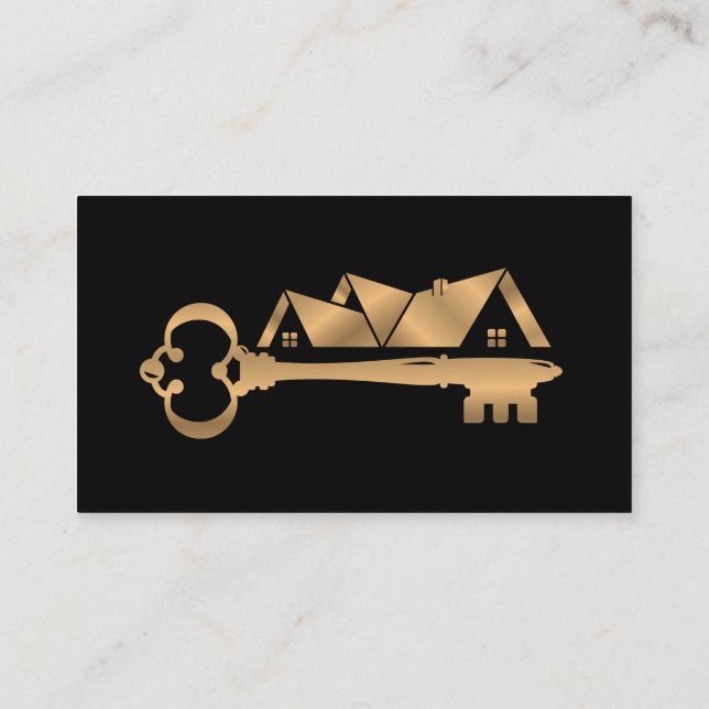 Tarjeta De Visita Profesional inmobiliario Añadir foto y logo Busin (Reverso)