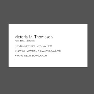 Tarjeta De Visita Profesional Inmobiliario Blanco Moderno Simple
