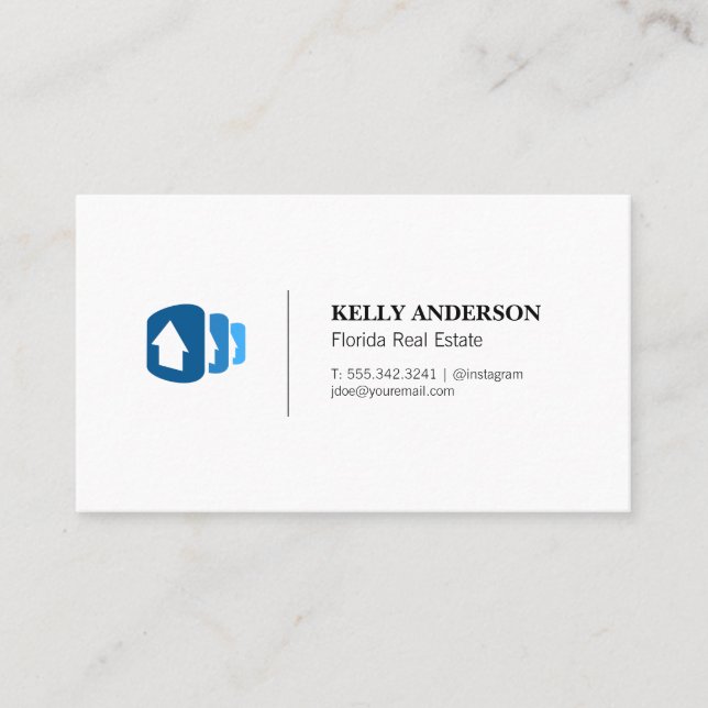 Tarjeta De Visita Profesional inmobiliario | Logotipos de casas apil (Anverso)