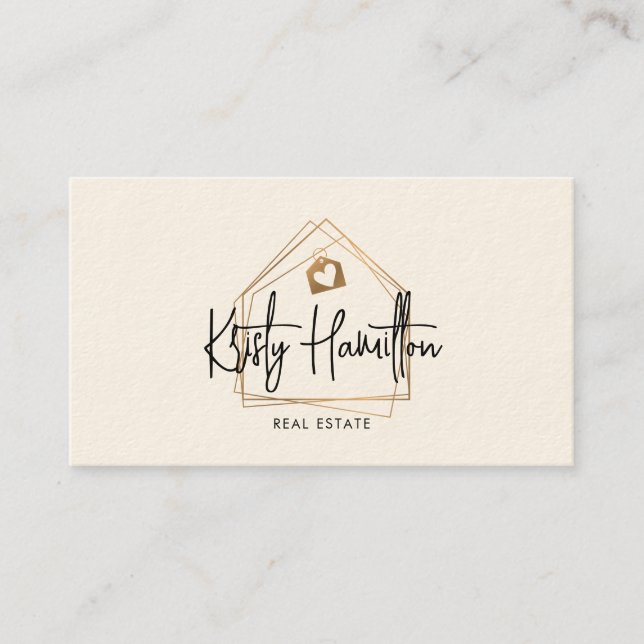 Tarjeta De Visita profesional inmobiliario moderno agregar foto códi (Anverso)