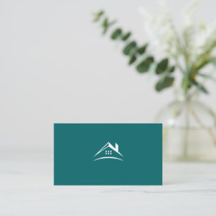 Tarjeta De Visita Profesional inmobiliario moderno en azul turquesa