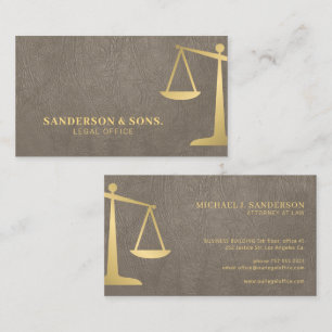 Tarjeta De Visita profesional jurídico beige dorado abogado