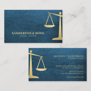 Tarjeta De Visita profesional jurídico oro azul abogado
