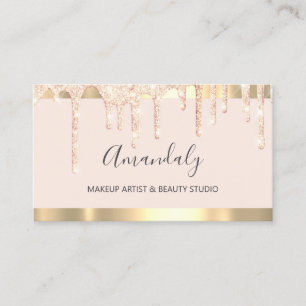 Tarjeta De Visita Profesional Lash Makeup Artist Rosa Dris de Oro