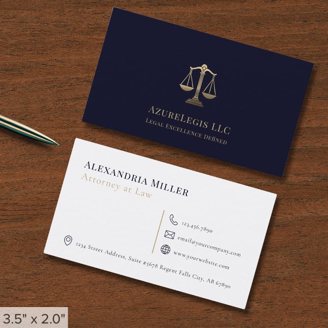 Tarjeta De Visita Profesional Legal Simple Elegante (Subido por el creador)
