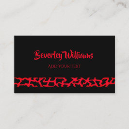 Tarjeta de visita profesional leopardo rojo negro