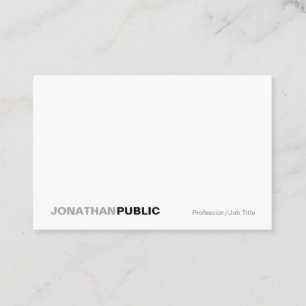 Tarjeta De Visita Profesional llano simple blanco elegante moderno