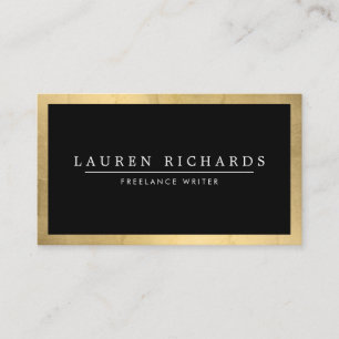 Tarjeta De Visita Profesional Luxe Faux Gold y Black