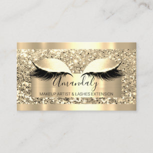 Tarjeta De Visita Profesional Makeup Artist Lash Event Planner Gold