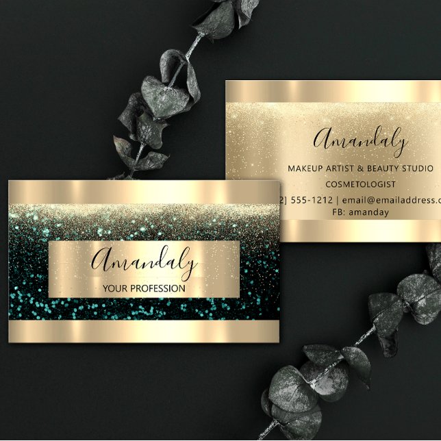 Tarjeta De Visita Profesional Makeup Artista Evento Planner Gold Ver (Subido por el creador)