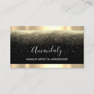 Tarjeta De Visita Profesional Makeup Artists Event Planner Gold Blac
