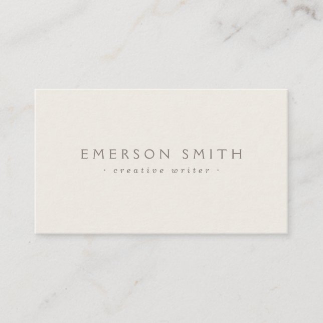 Tarjeta De Visita Profesional marrón beige ligero minimalista (Anverso)