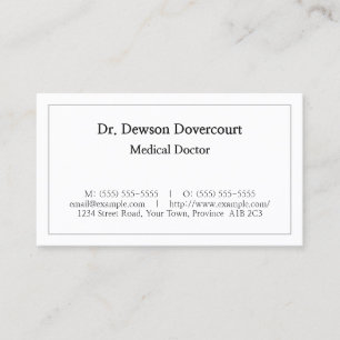 Tarjeta de visita profesional médica simple