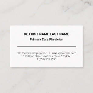 Tarjeta de visita profesional médica simple