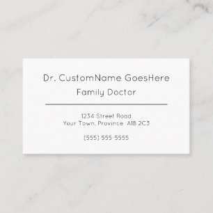 Tarjeta de visita profesional médica simple