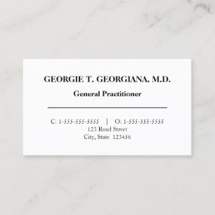 Tarjeta de visita profesional médica simple