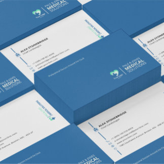 Tarjeta De Visita Profesional médico Minimalista azul moderno