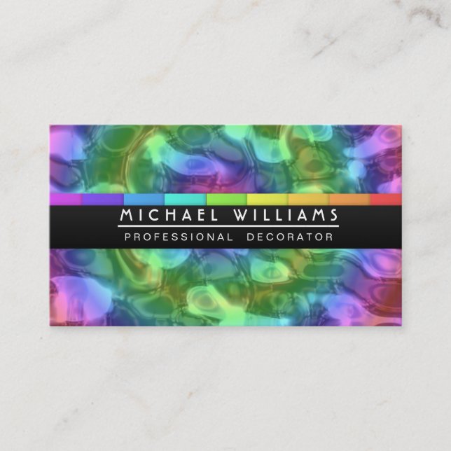 TARJETA DE VISITA PROFESIONAL METAL LIQUIDO COLORES HOLOGRAMA (Anverso)
